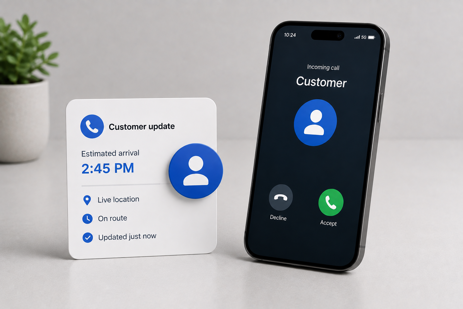 Customer call with live vehicle arrival information