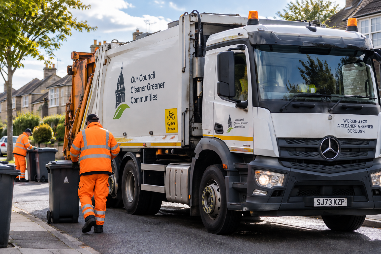 Refuse collection lorry for council waste services