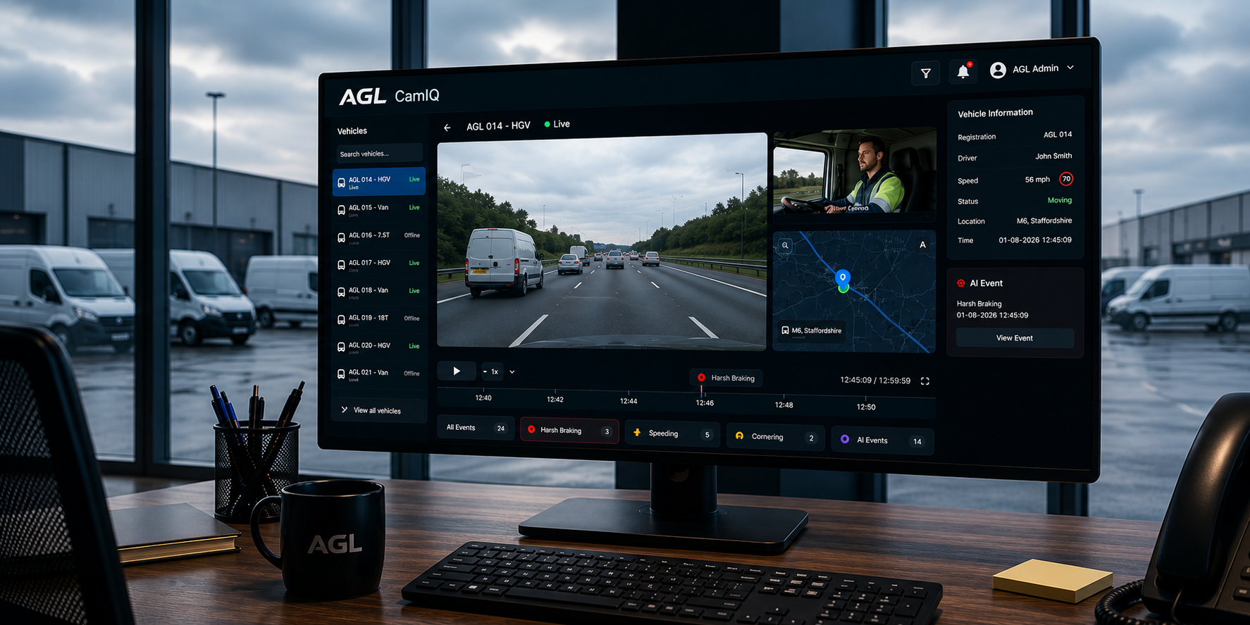 AGL fleet technology platform with connected tracking and camera visibility