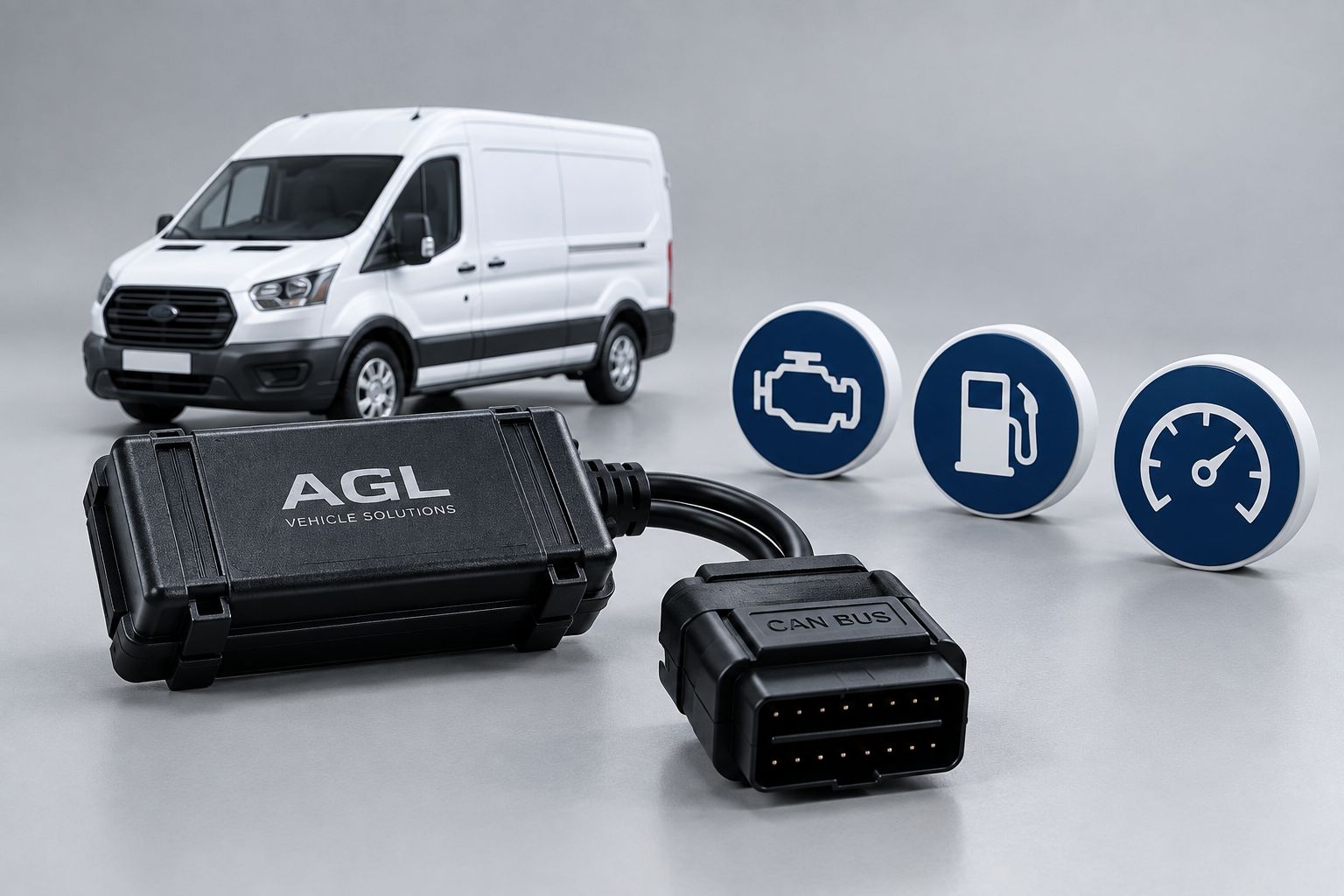 CANbus integration with vehicle tracking showing engine, fuel and vehicle data for fleet management