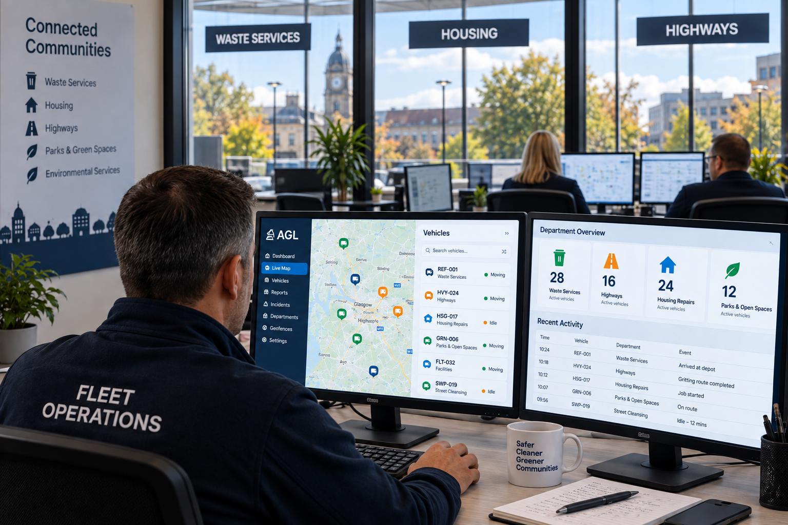 Operations staff supporting mobile and lone working teams