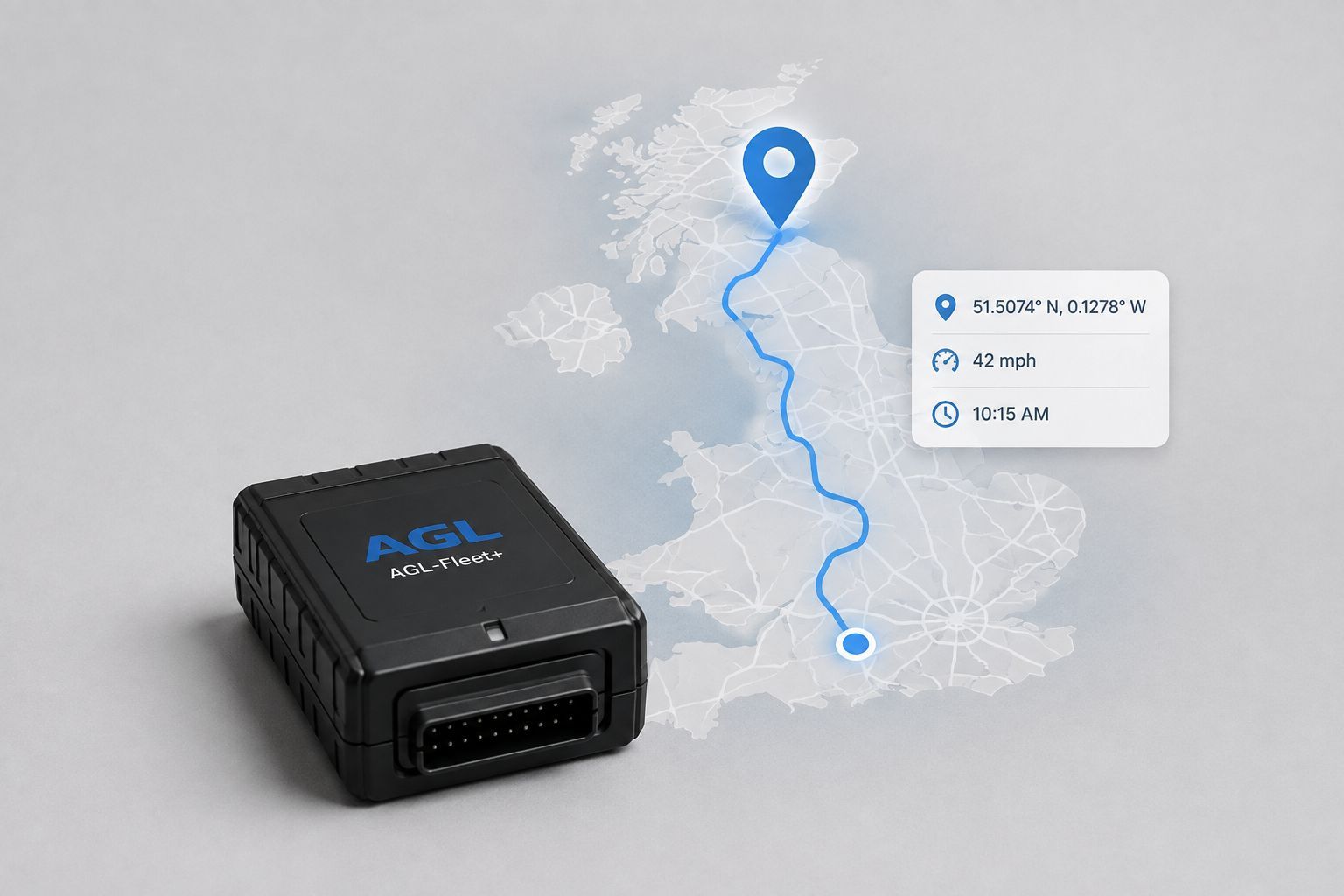 Fleet tracking journey data showing vehicle location, speed and time.