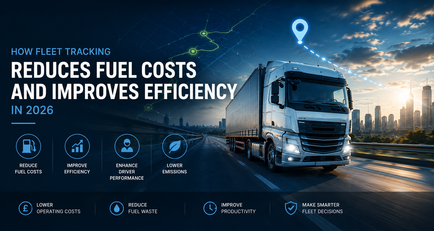 Fleet tracking system reducing fuel costs and improving fleet efficiency
