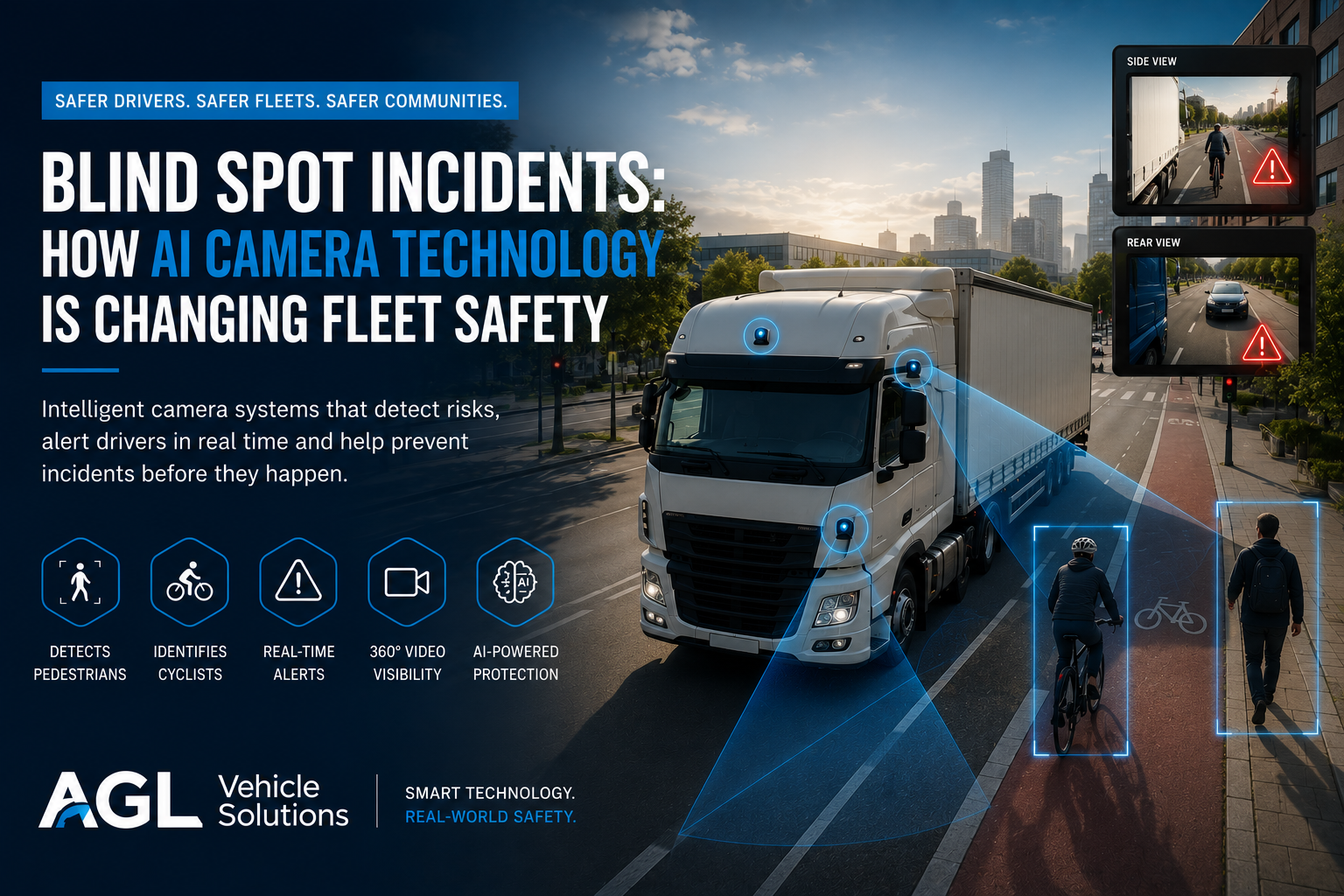 AI blind spot camera technology improving HGV fleet safety