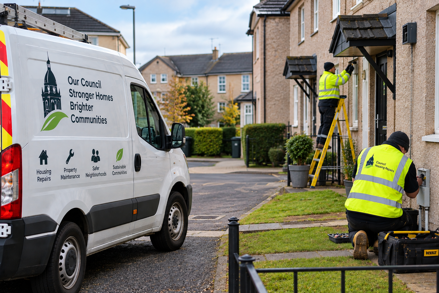 Council housing repairs service vehicle