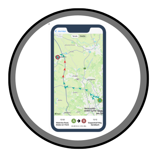 Phone displaying fleet app