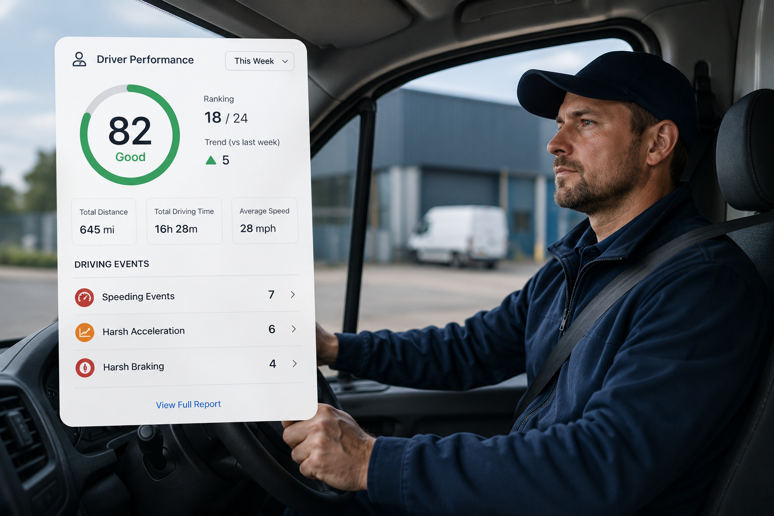 Fleet driver behaviour monitoring and telematics safety scoring system