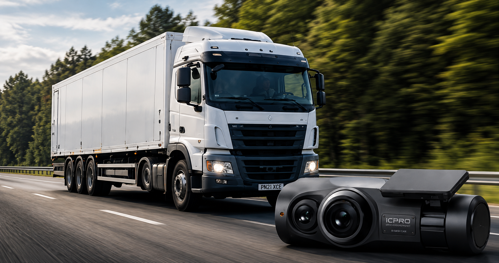 Professional fleet dashcam for commercial vehicle recording