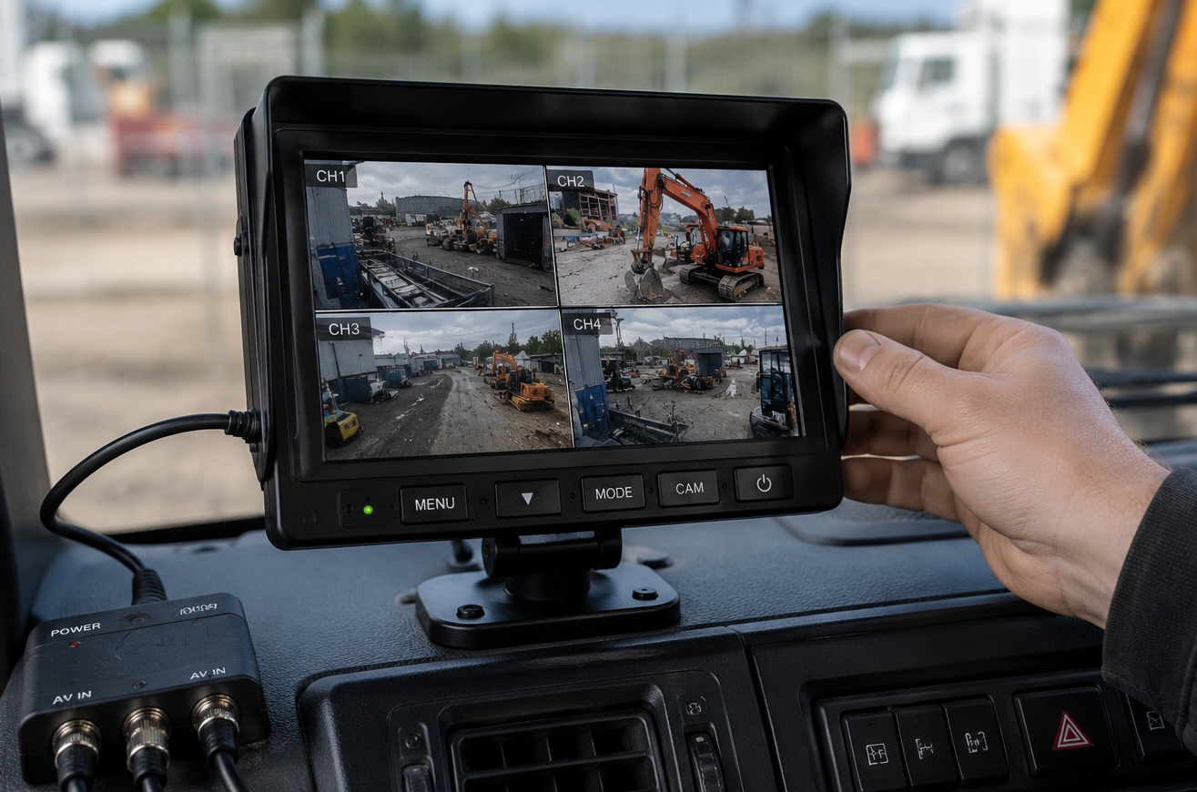In-vehicle monitor displaying driver view for HFR thumbs up camera system
