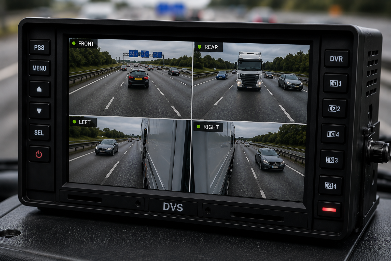 Advanced fleet DVR camera system with multi-view vehicle safety monitoring