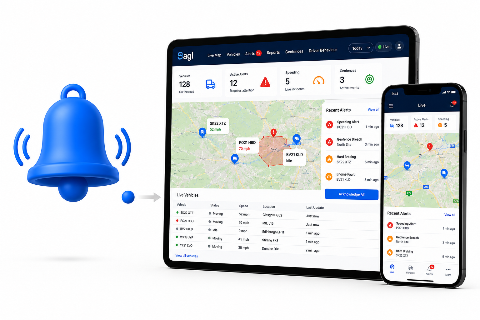 Real-time fleet alerts icon