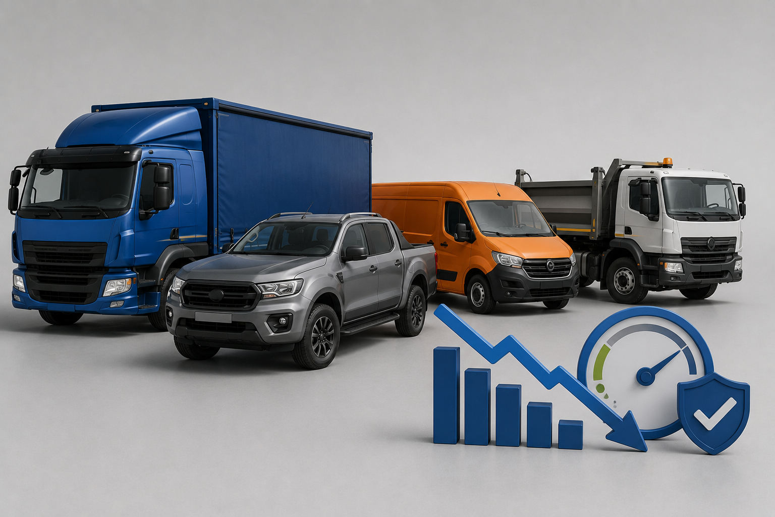 Commercial fleet showing reduced vehicle idling and improved fleet efficiency