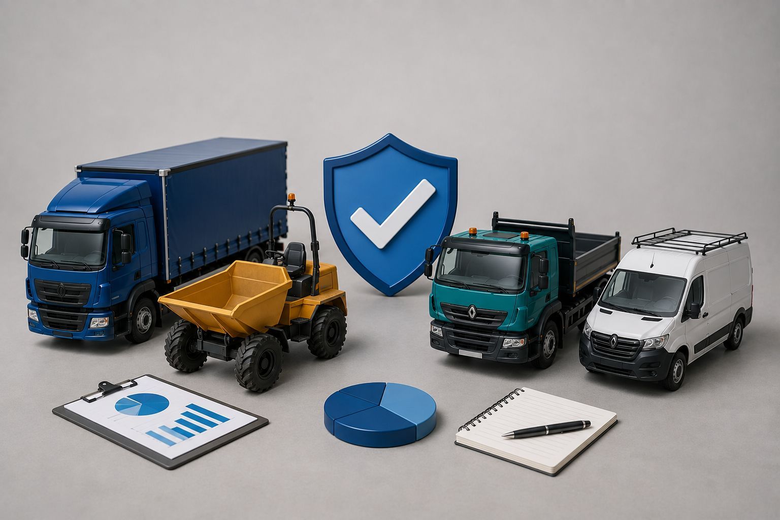 Mixed commercial fleet with utilisation charts representing the right fleet size for business demand.