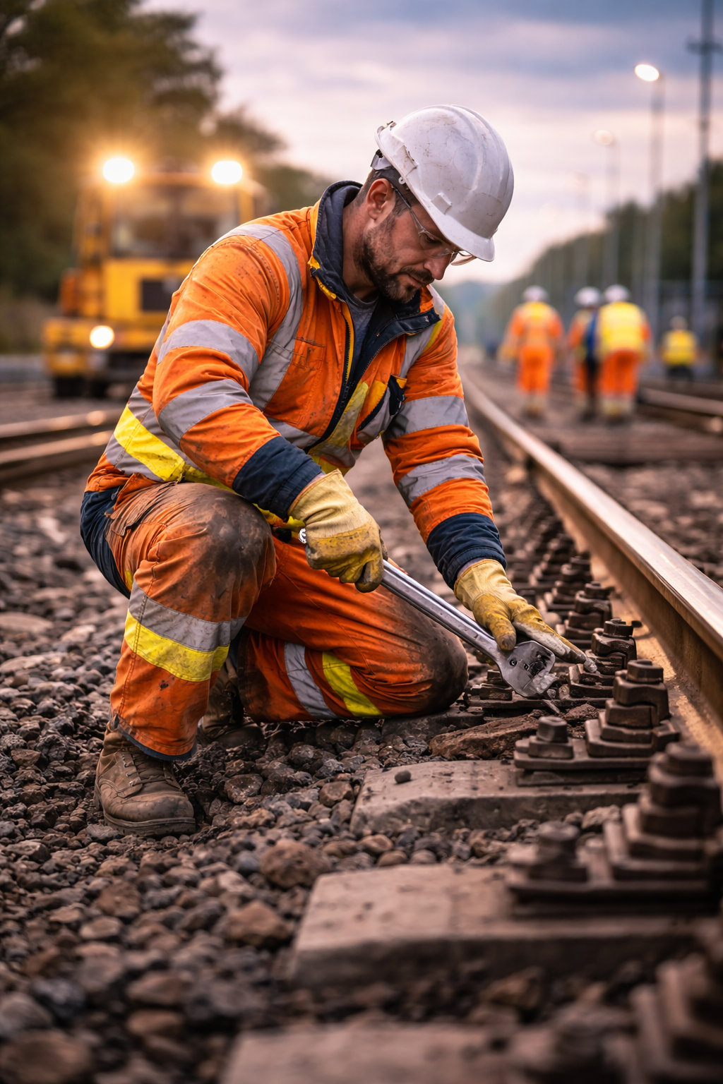 Rail infrastructure worker using connected lone worker safety technology