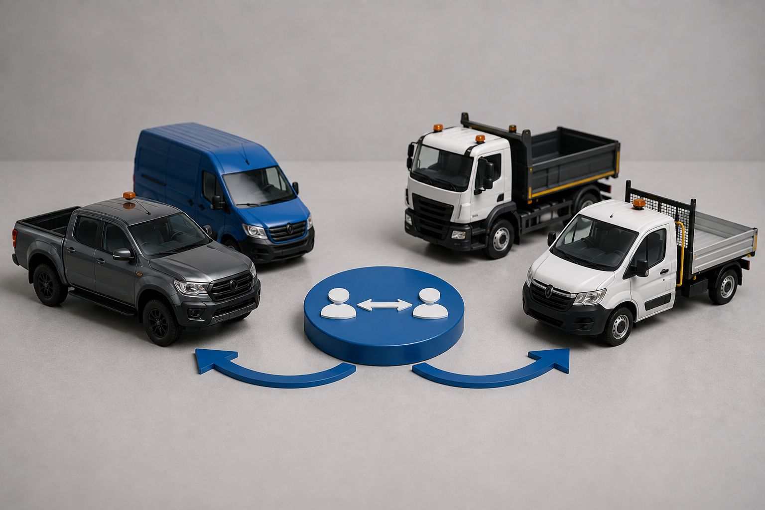 Commercial vehicles being shared across fleet operations to improve capacity and vehicle utilisation.