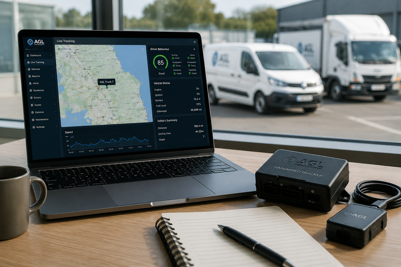 Vehicle tracking and telematics system for fleet management