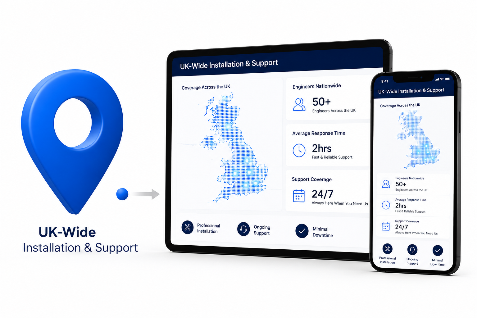 UK-wide installation and support icon