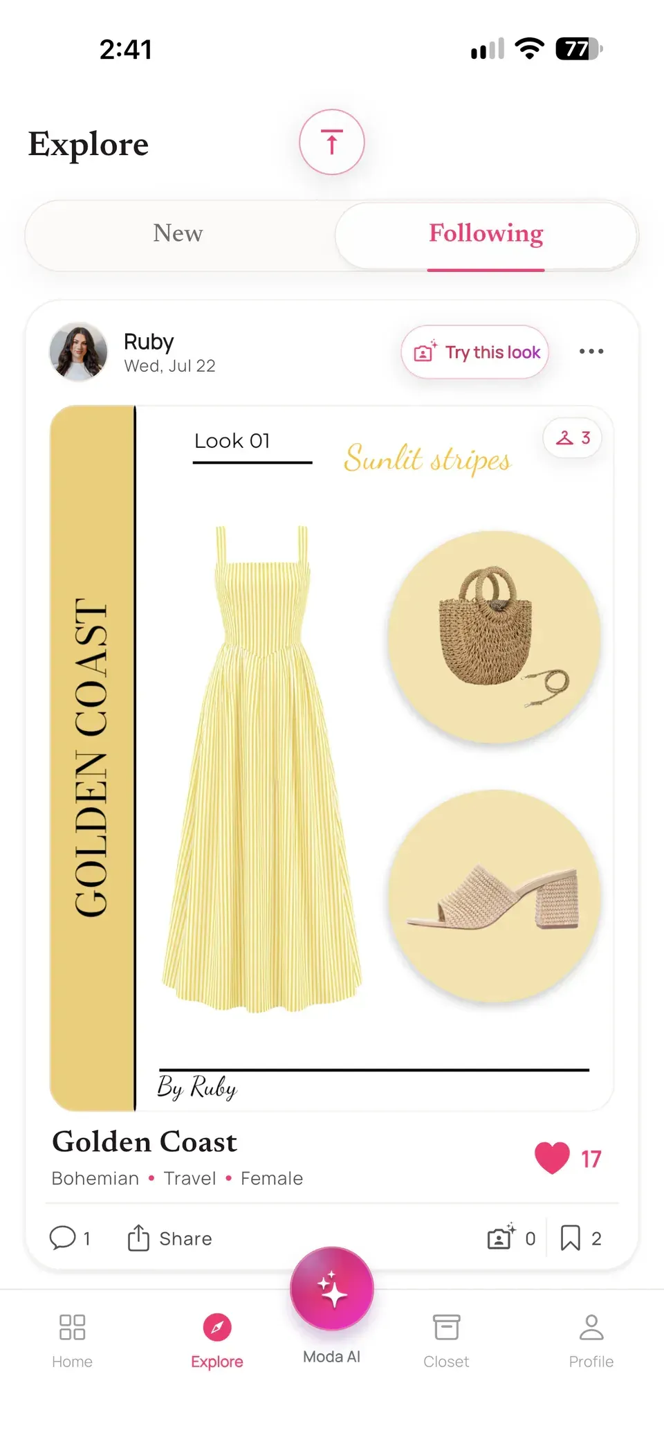 Alamoda Explore outfit with the Try this look button