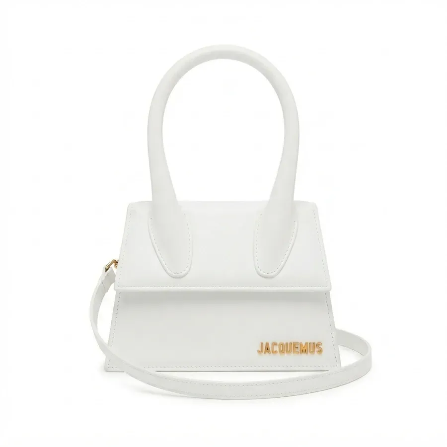 AI-generated clean product image of the white handbag.