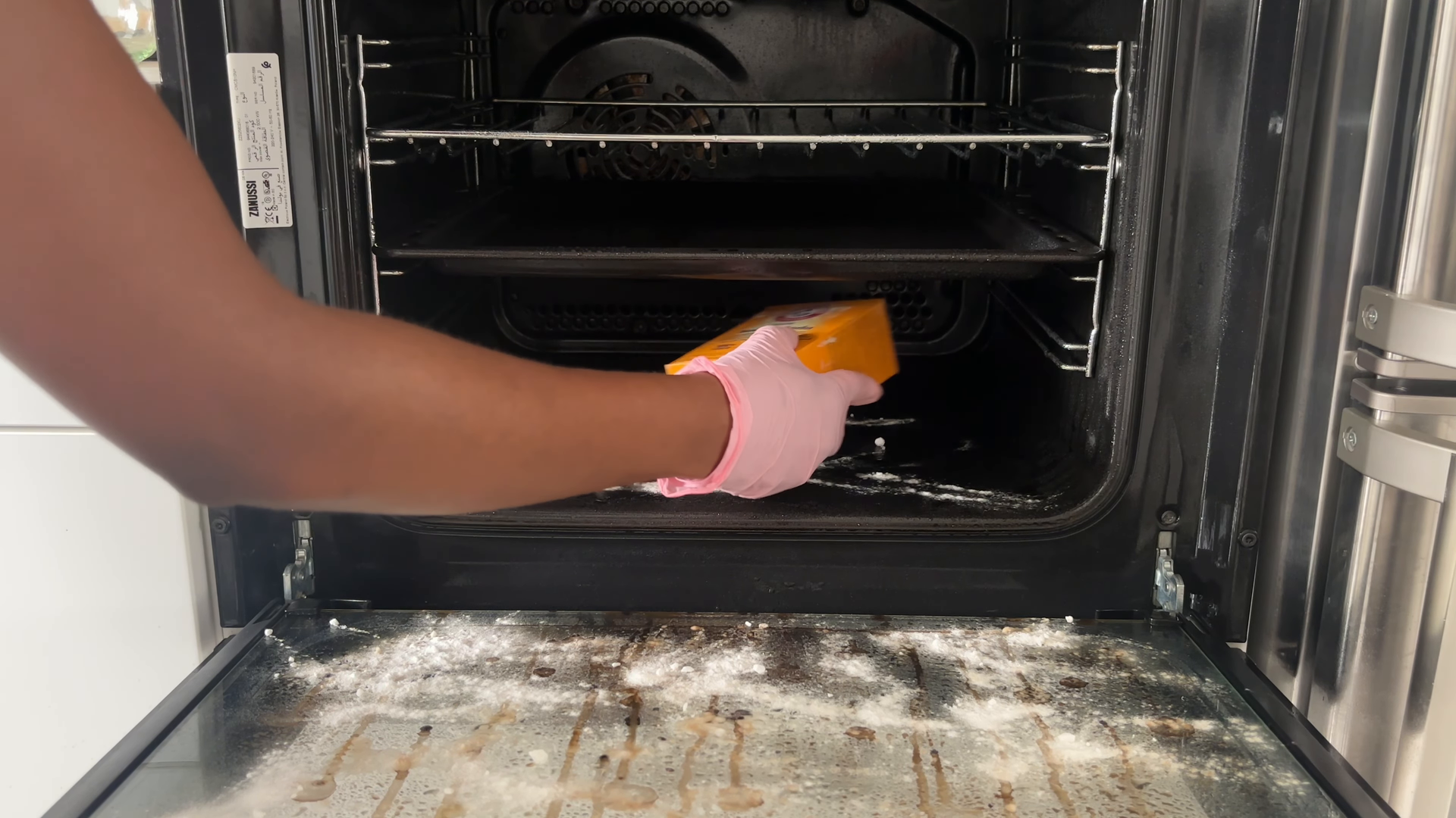 Maid service finishing a Flatiron District kitchen in Manhattan