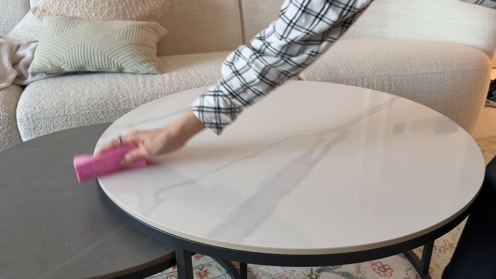 Cleaning service in a Hell's Kitchen living room