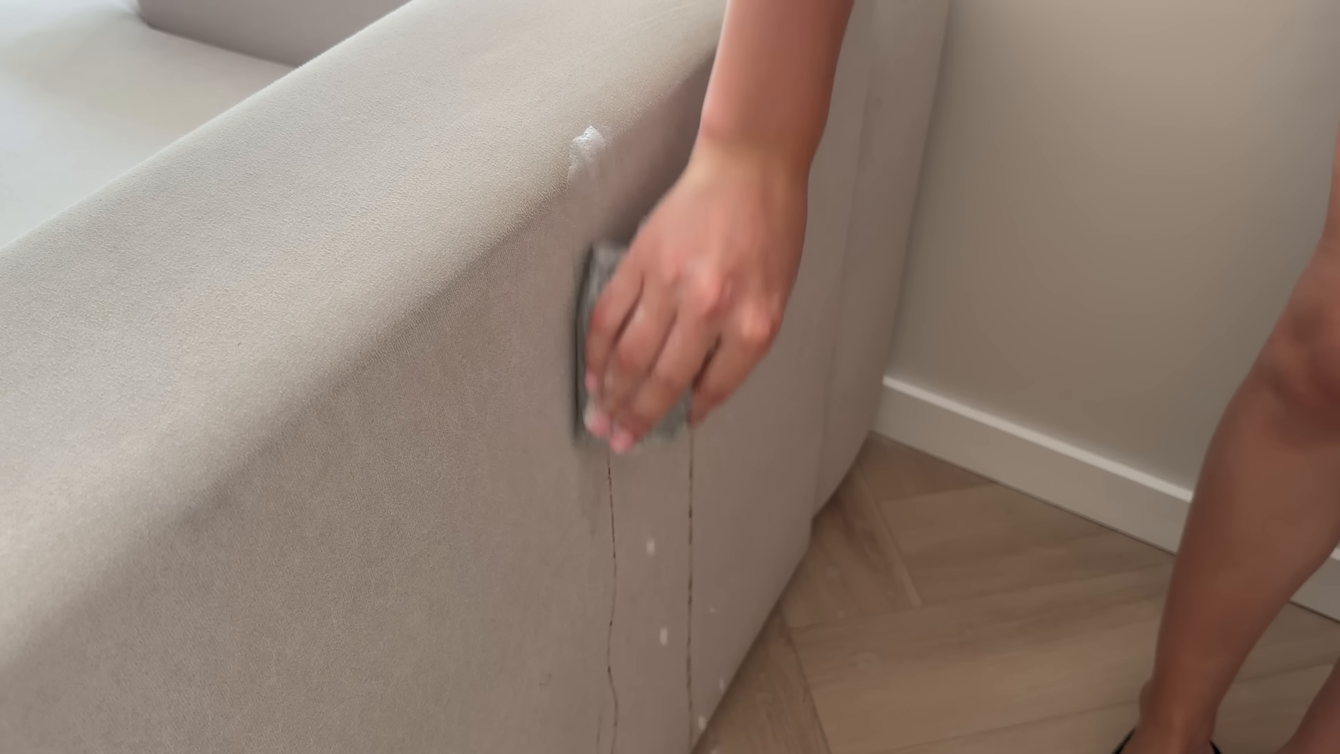 Cleaner deep cleaning a Hudson Square Manhattan apartment after a party