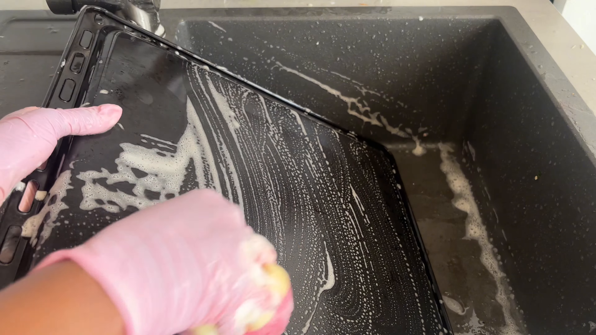 Deep cleaning in a Lower East Side bathroom