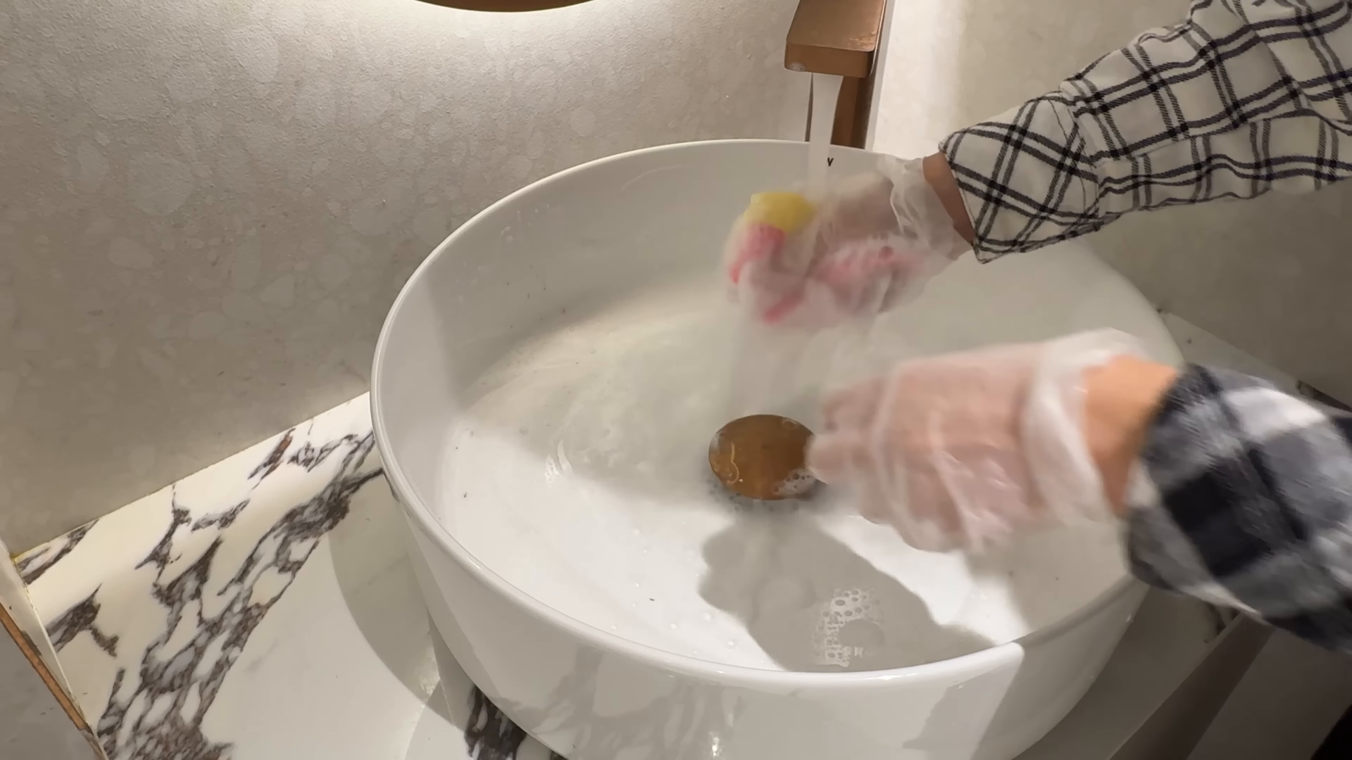 House cleaning service working in a bright Upper West Side Manhattan apartment