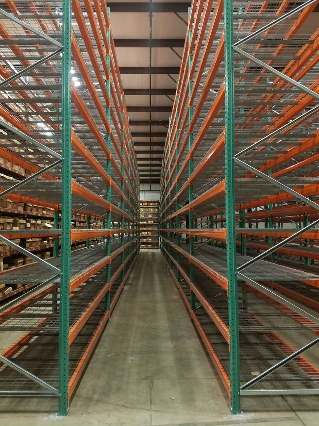 Industrial pallet racking for logistics operations