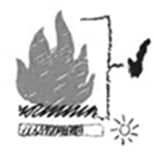 A black and white drawing of a graph measuring flame height  with a check mark next to it.
