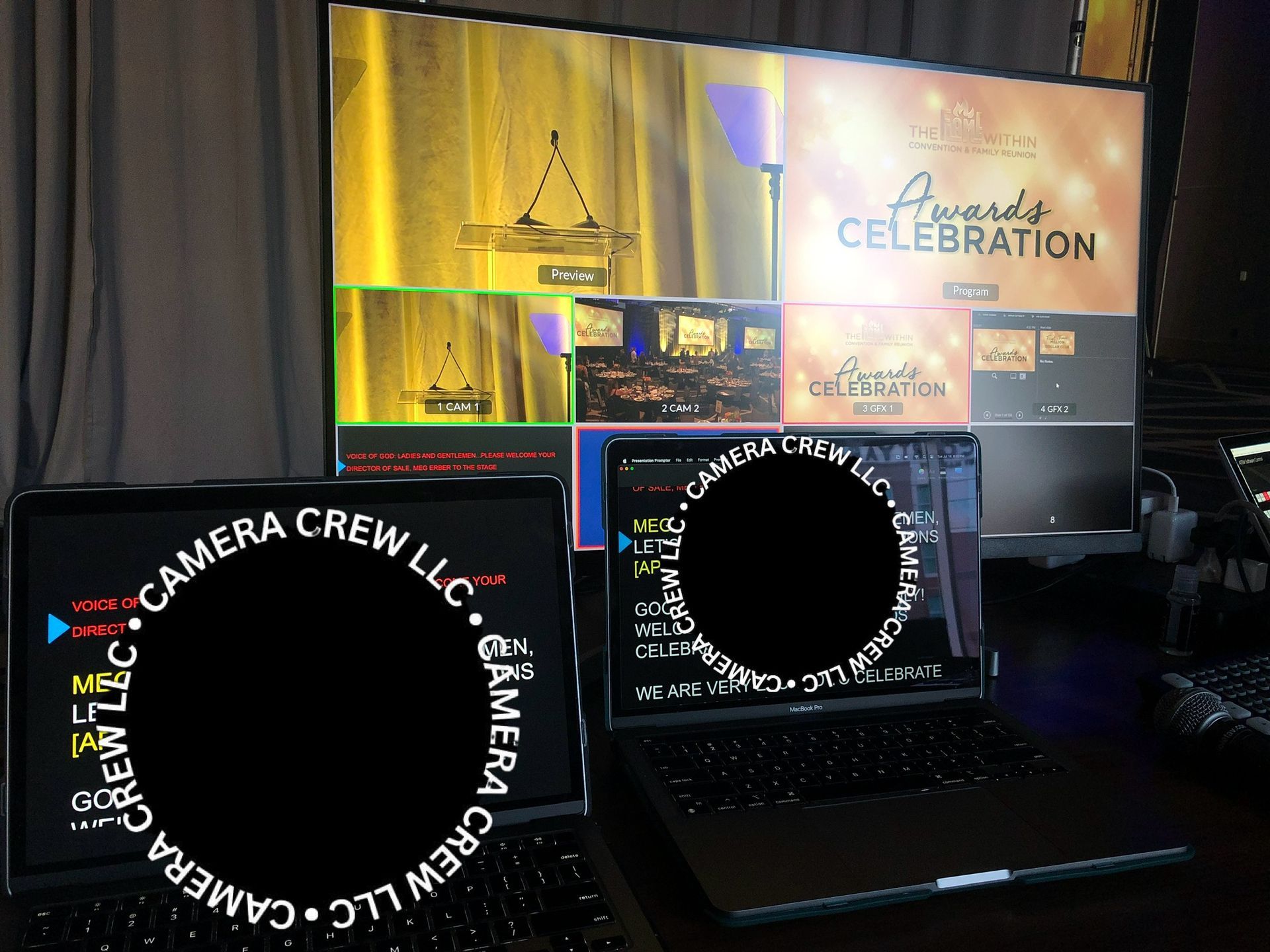 Two laptops displaying 
