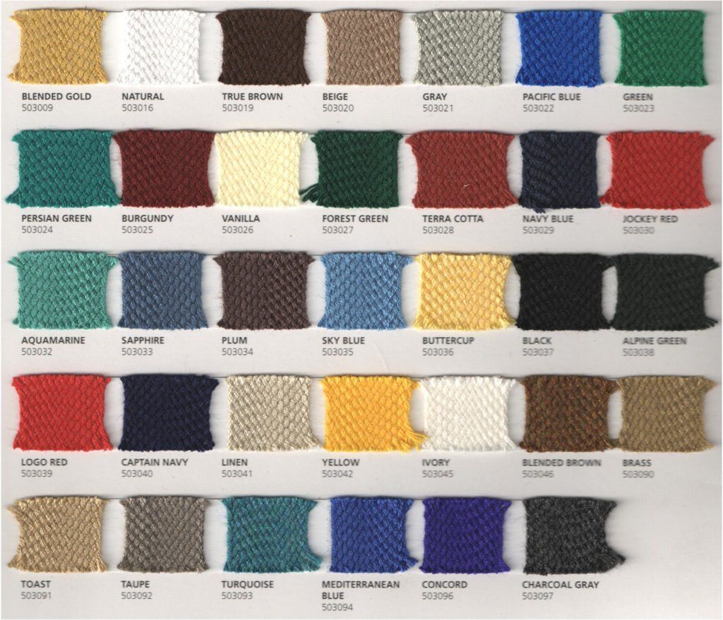 Color Chart — Norfolk, VA — Hustead's Canvas Creations