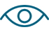 Blue eye icon with an eyebrow line above it