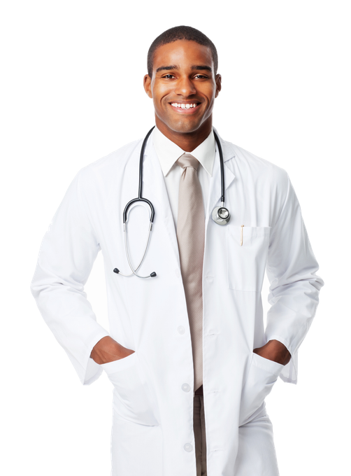 A smiling doctor with a stethoscope around his neck. A smiling doctor with a stethoscope around his neck.