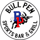 The logo for bull pen sports bar and grill