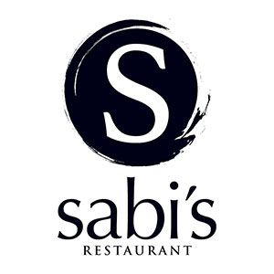 Logo for Sabi's Restaurant: Black circle with white