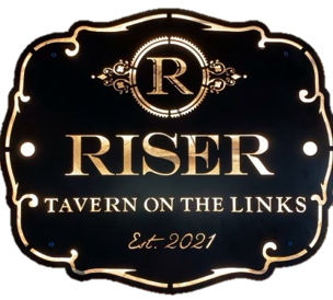 Black and gold tavern sign with