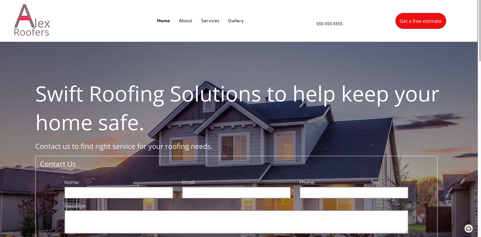 Alex Roofers Website Example