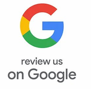 Een Google-logo met de tekst `` beoordeel ons op Google ''