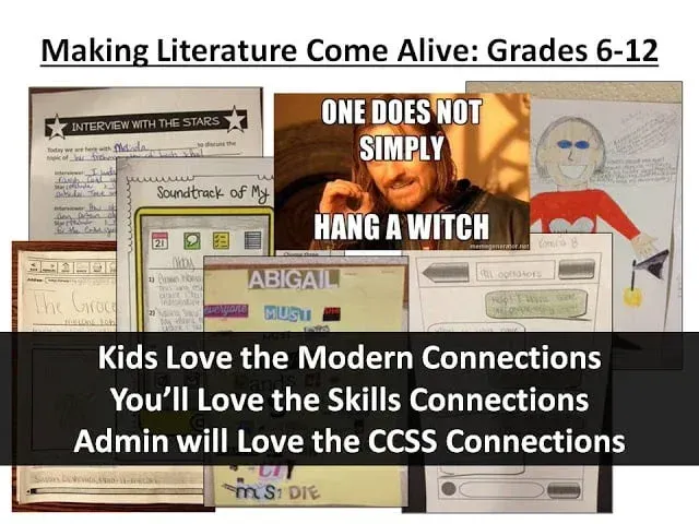 Making literature come alive grades 6-12 kids love the modern connections you 'll love the skills connections admin will love the ccss connections