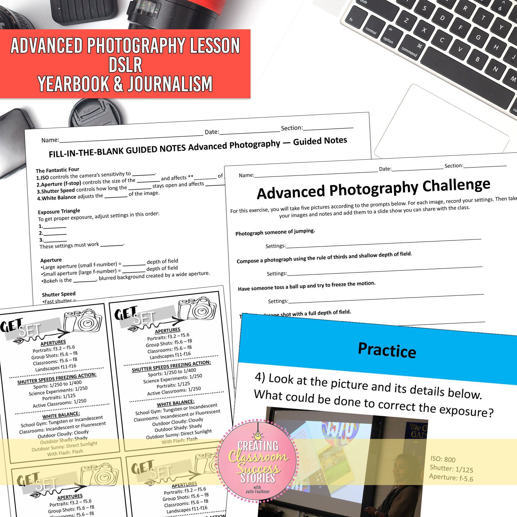 Photography Lessons for Yearbook & Journalism BUNDLE: Beginners & Advanced