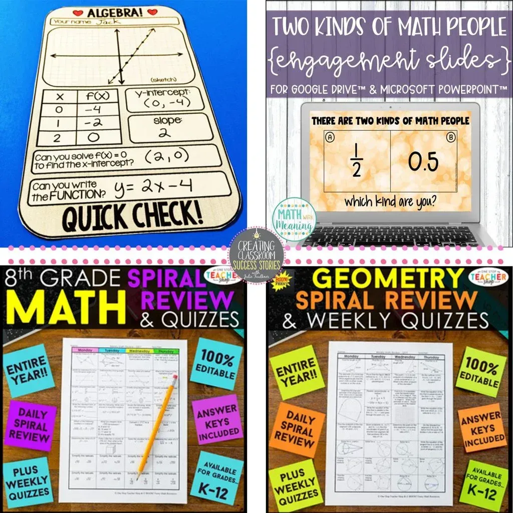 There are many different types of math activities for 8th grade students.