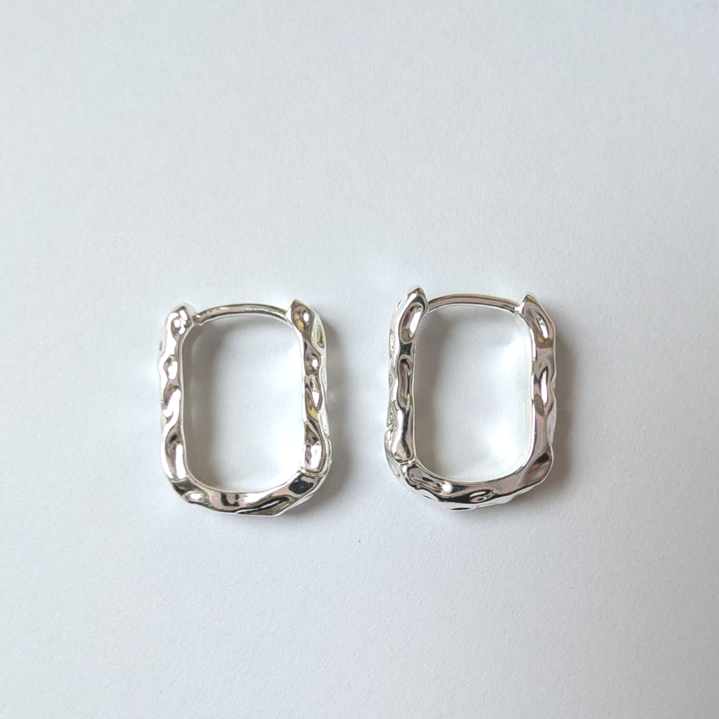 Silver Wave Hoops