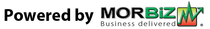 Powered by MORBiZ logo with green and red chart arrow icon and “Business delivered” tagline