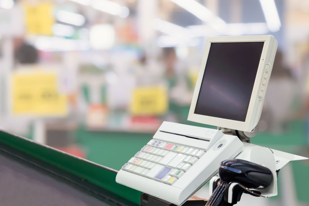 A Cash Register Is Sitting On A Counter In A Store — Coastal Registers & POS In Ruthven, NSW