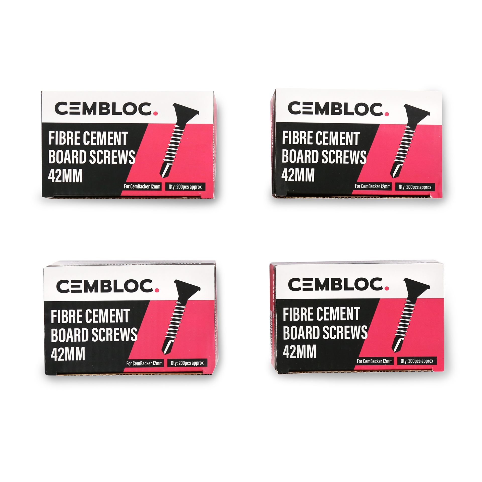 Four boxes of cembloc fibre cement board screws