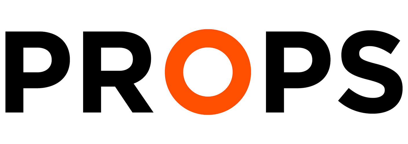 PROPS logo in black with the second “O” in orange, on a white background