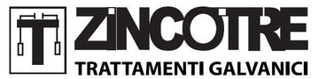 Logo ZINCOIRE con icona industriale nera e testo “TRATTAMENTI GALVANICI” su sfondo bianco