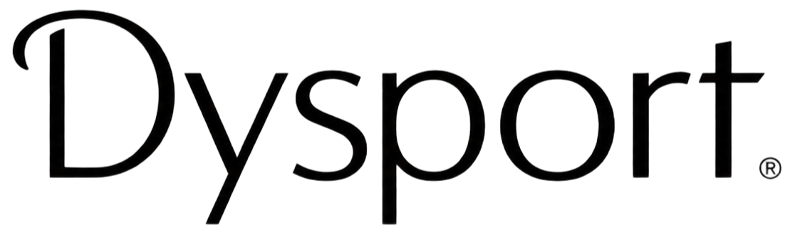 Dysport logo in black lettering on a white background