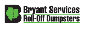 Bryant services roll-off dumpsters Logo for Bryant Services Roll-Off Dumpsters featuring a black letter B with a green map of Illinois inside.